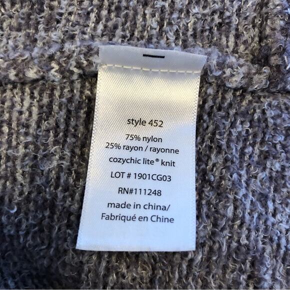 Barefoot Dreams CozyChic Lite gray open front long cardigan size Medium - Picture 11 of 15